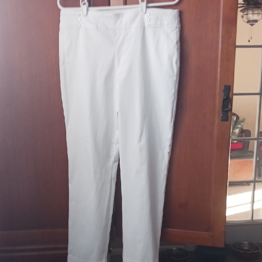 JM Collection White Chinos Straight Leg